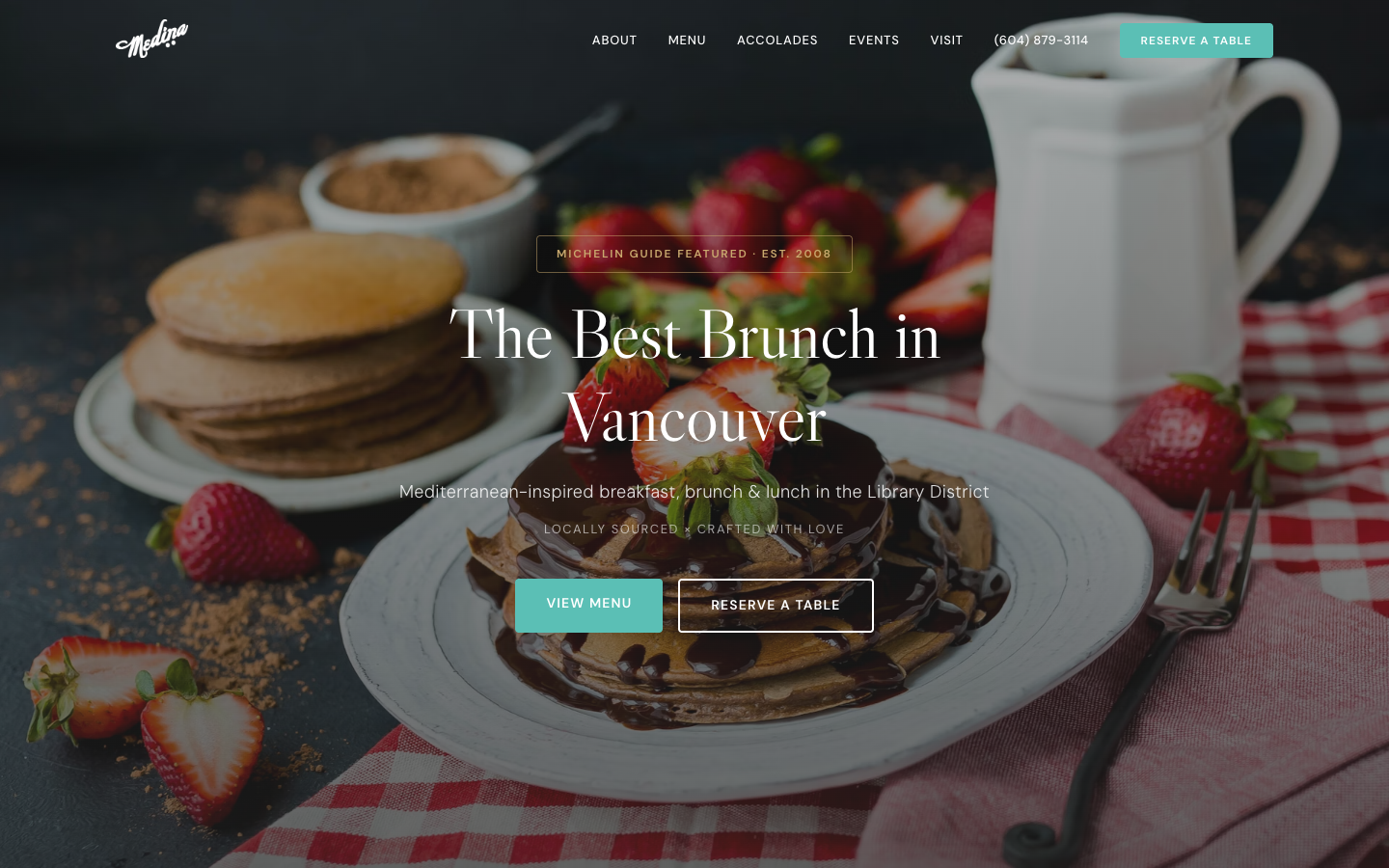 Medina Café brunch website