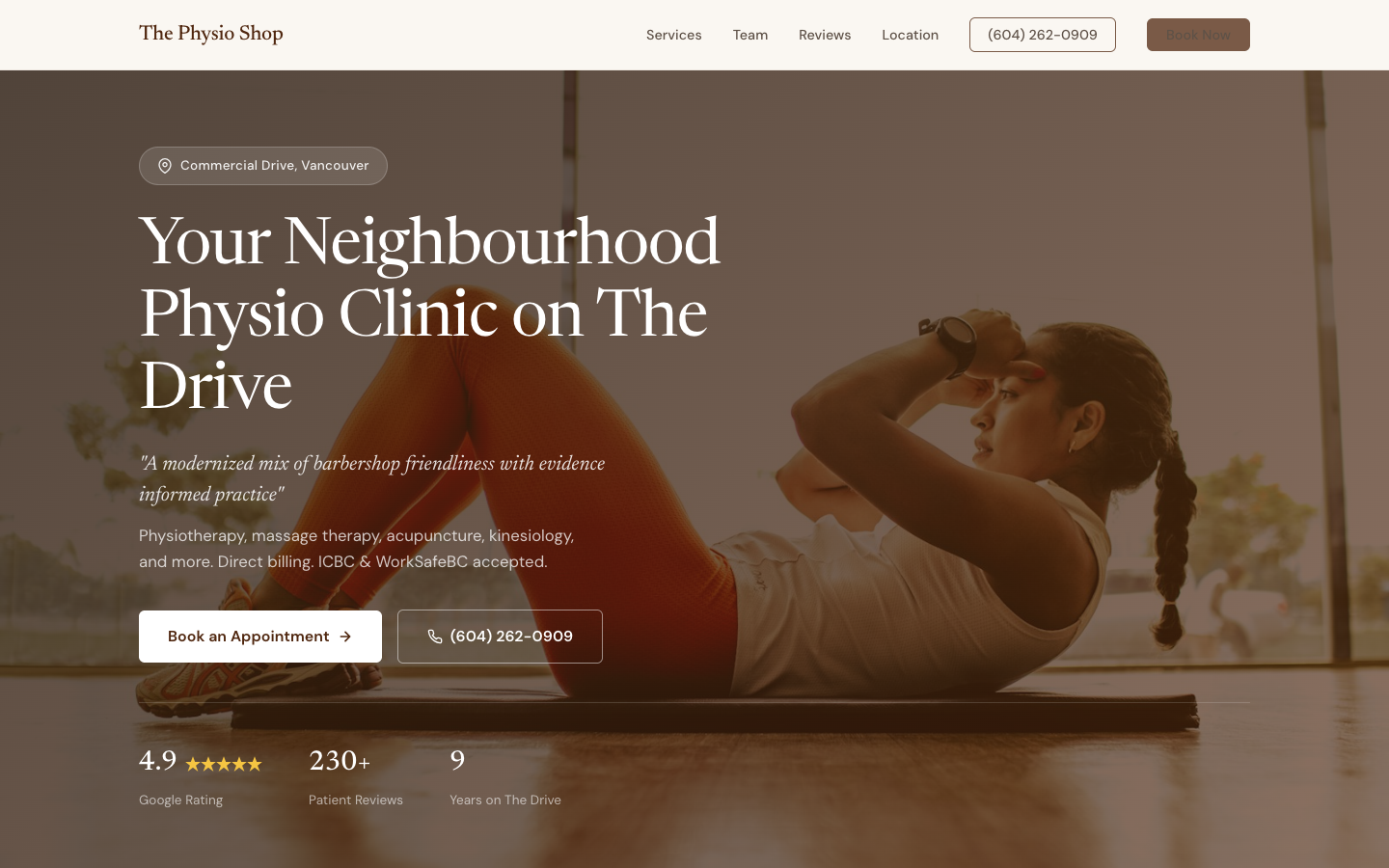 The Physio Shop website