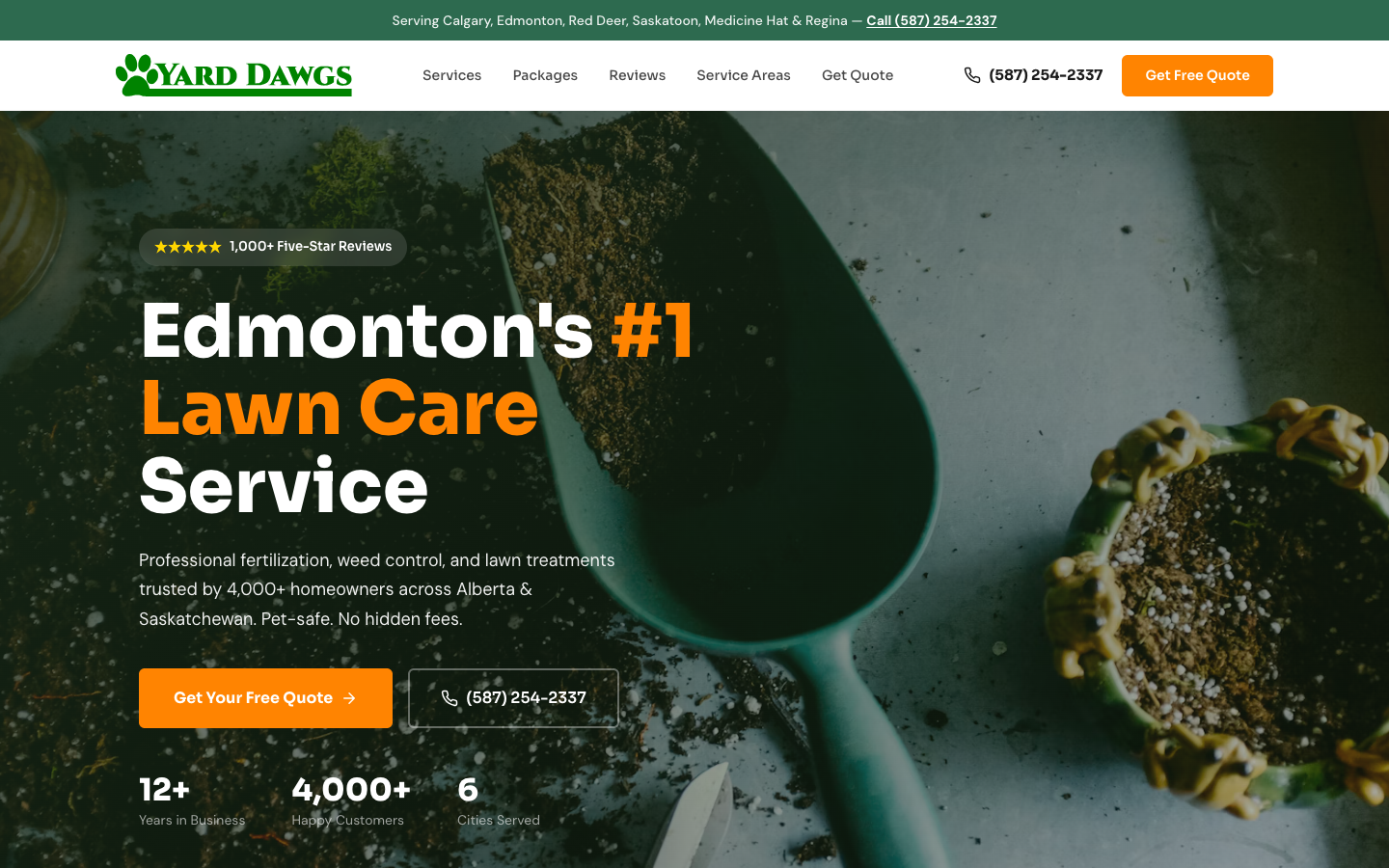 Yard Dawgs landscaping website